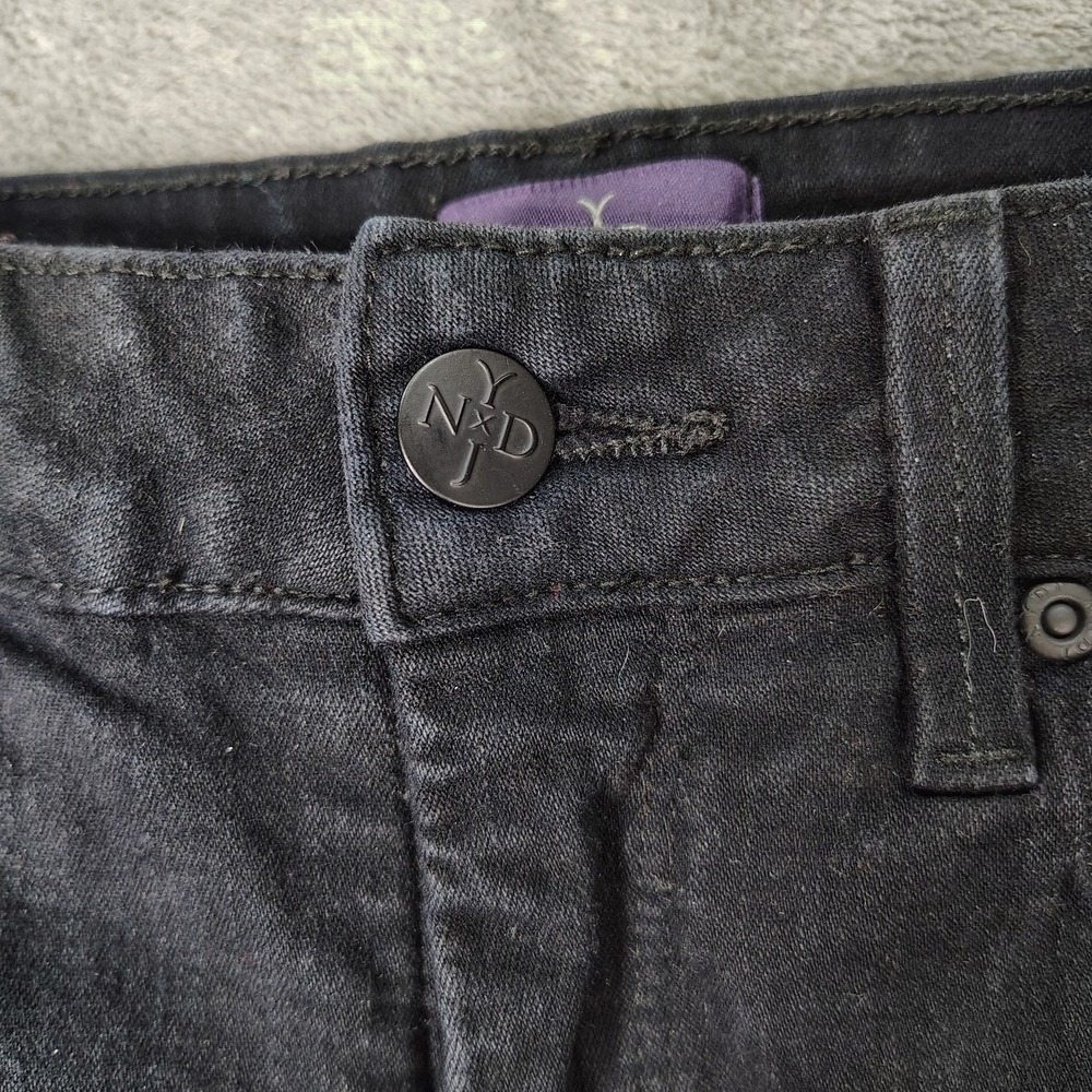 NYDJ Jeans Womens 2 Black Mini Boot Cut Low Rise Stretch Dark Wash Denim - Picture 6 of 16
